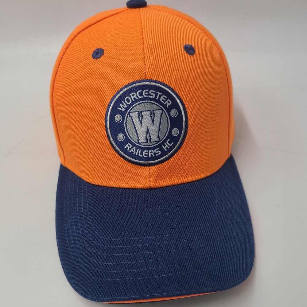 Worcester Railers Hat Adjustable (Seems L-XL) Orange Blue‎ ECHL Hockey Melonwear